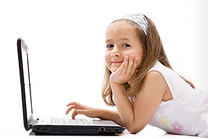 Girl Downloading Resources